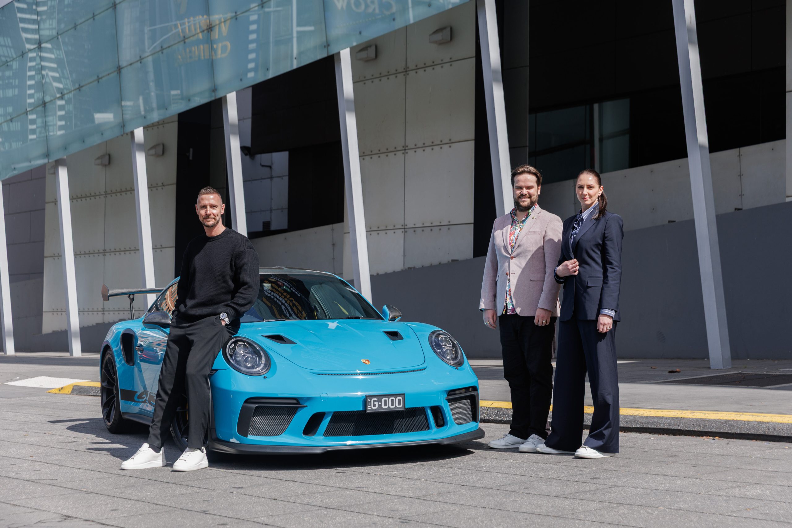 Image: Craig Phinn, Managing Director, Melbourne Motor Show (left); Jacob Thomas, Group COO Arinex (middle); Maree Di Pasquale, Group CEO Arinex (right)